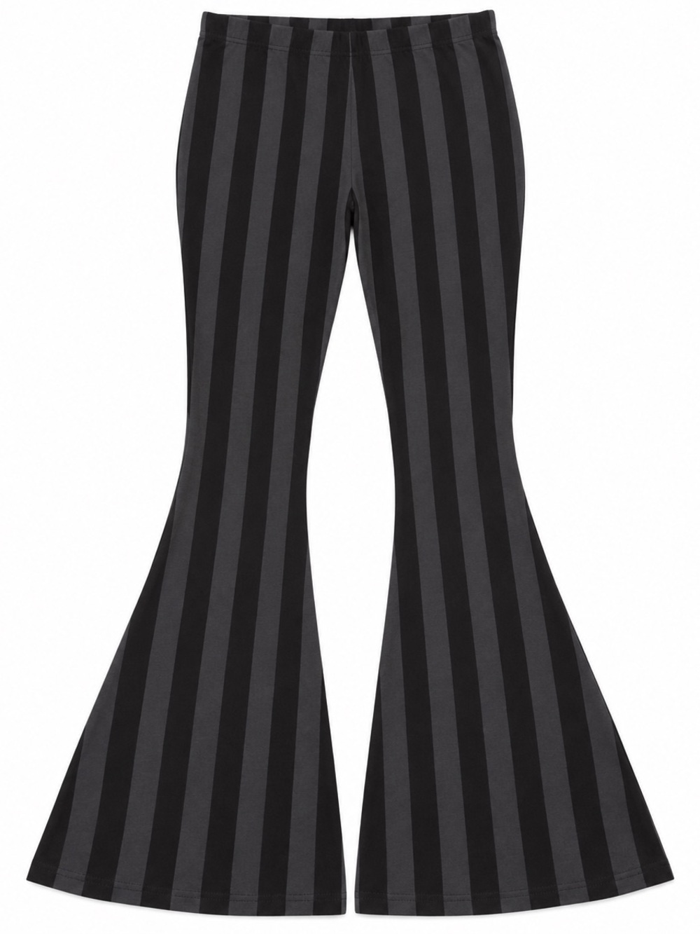 Killstar Black Grey Striped Flare Pants Size S